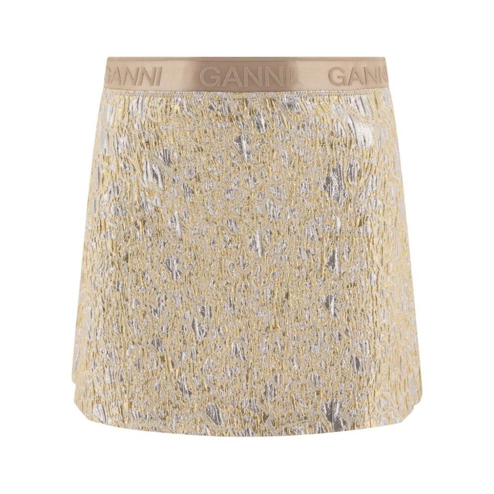 Ganni Gold And Silver Miniskirt tag size 34 Women